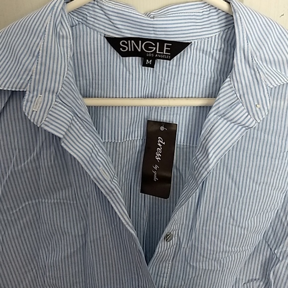 Blue & White Striped Day Dress - Picture 2 of 3